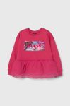 Дитяча бавовняна кофта Guess колір рожевий з аплікацією (3567138)