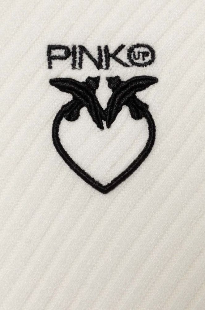 Дитячий лонгслів Pinko Up колір бежевий півгольф (3428604) фото 3