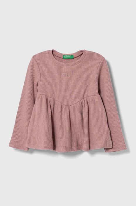 Дитячий лонгслів United Colors of Benetton колір рожевий (3650474)