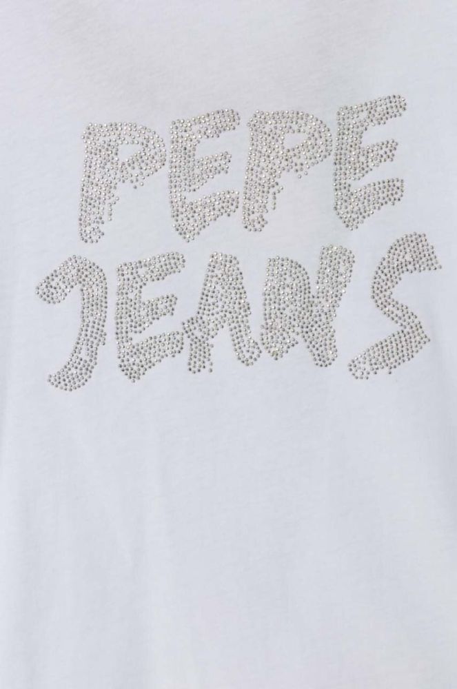 Дитячий бавовняний лонгслів Pepe Jeans колір білий (3428634) фото 3