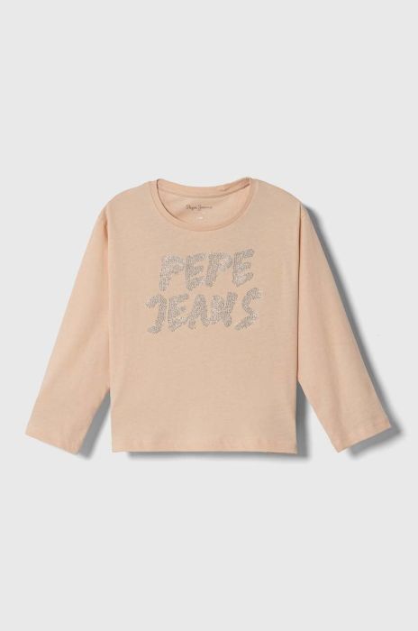 Дитячий бавовняний лонгслів Pepe Jeans колір рожевий Дитячий бавовняний лонгслів Pepe Jeans колір рожевий