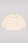 Дитяча бавовняна блузка zippy колір бежевий візерунок