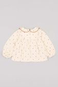 Дитяча бавовняна блузка zippy колір бежевий візерунок