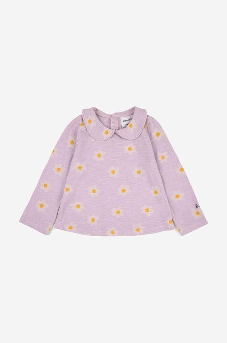 Лонгслів для немовлят Bobo Choses колір фіолетовий з коміром Лонгслів для немовлят Bobo Choses колір фіолетовий з коміром