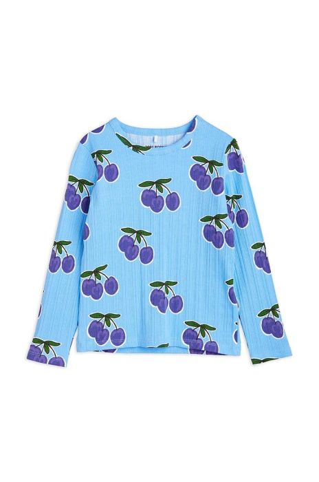 Дитячий лонгслів Mini Rodini візерунок колір блакитний (3466049)