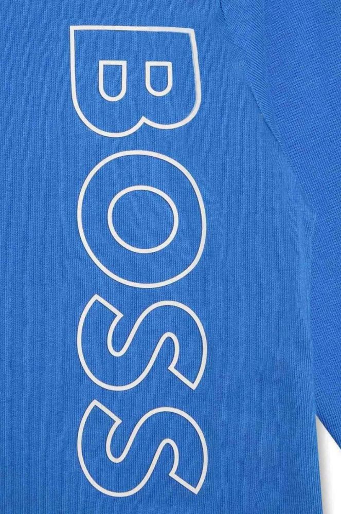 Бавовняний лонгслів для немовлят BOSS колір синій з принтом (3511534) фото 3