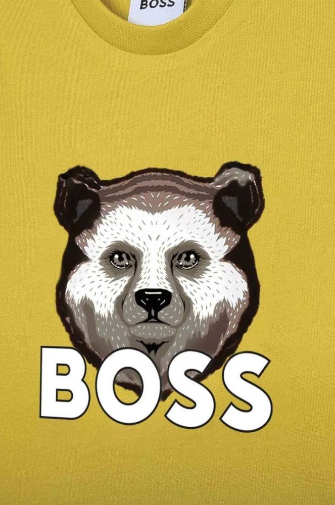 Бавовняний лонгслів для немовлят BOSS колір зелений з принтом (3511547) фото 3