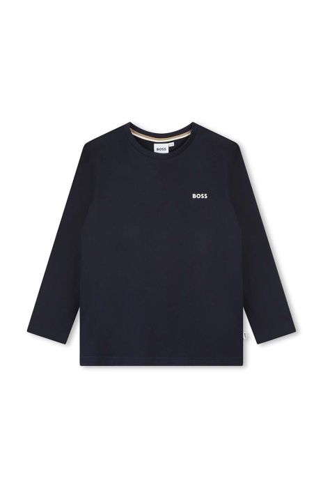 Дитячий лонгслів BOSS колір синій з аплікацією (3445706)