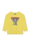 Дитячий бавовняний лонгслів Kenzo Kids колір зелений з принтом (3408245)