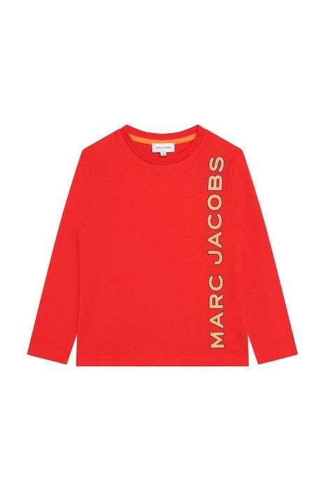 Дитячий бавовняний лонгслів Marc Jacobs колір червоний з принтом (3445714)