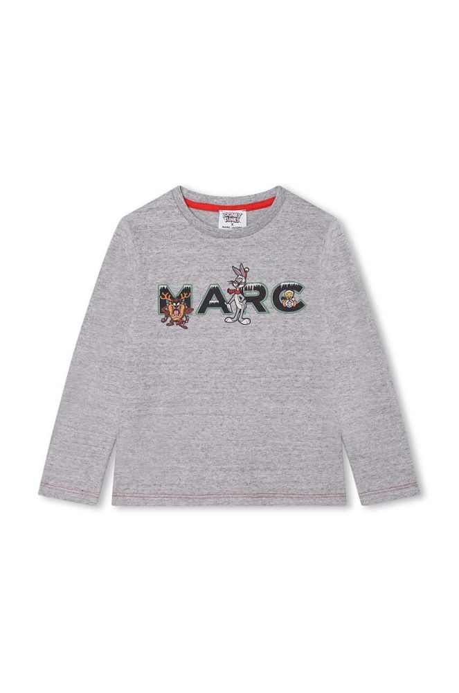 Дитячий бавовняний лонгслів Marc Jacobs x Looney Tunes колір сірий з принтом (3452732)