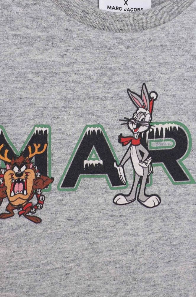 Дитячий бавовняний лонгслів Marc Jacobs x Looney Tunes колір сірий з принтом (3452732) фото 3