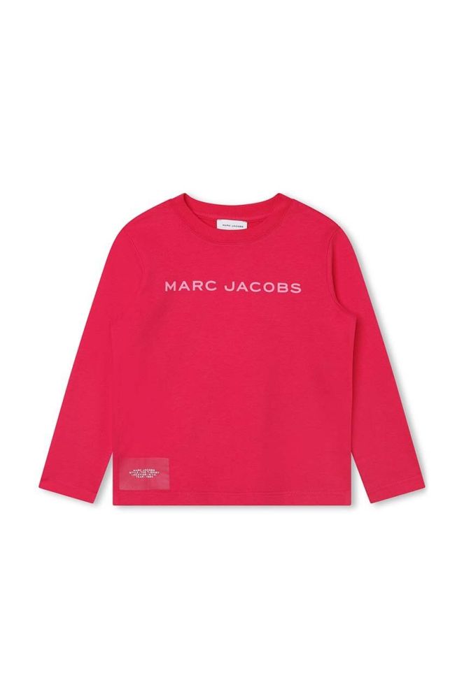 Дитячий бавовняний лонгслів Marc Jacobs колір червоний з принтом (3419426)