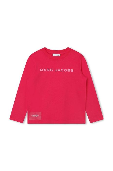 Дитячий бавовняний лонгслів Marc Jacobs колір червоний з принтом (3419426) Дитячий бавовняний лонгслів Marc Jacobs колір червоний з принтом (3419426)