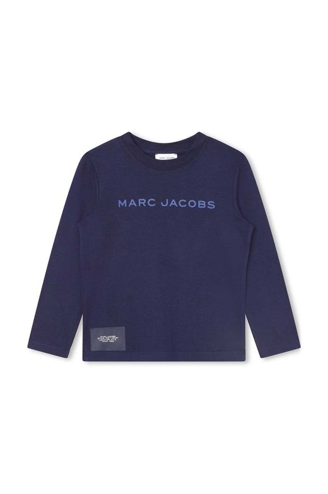 Дитячий бавовняний лонгслів Marc Jacobs колір синій з принтом (3419431)