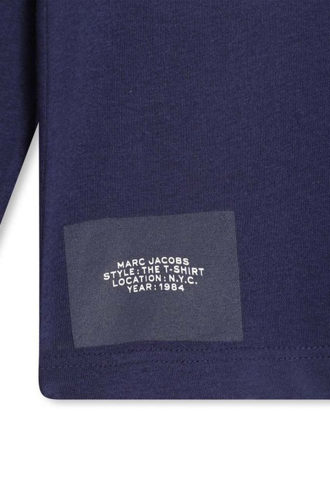 Дитячий бавовняний лонгслів Marc Jacobs колір синій з принтом (3419439) фото 3