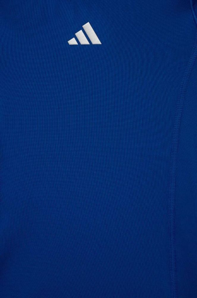 Дитячий лонгслів adidas Performance однотонний колір блакитний фото 3