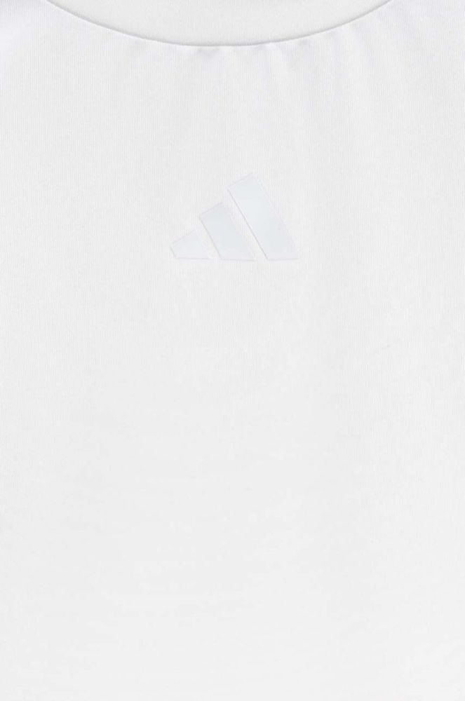 Дитячий лонгслів adidas Performance TF LS TEE Y колір білий однотонний фото 3