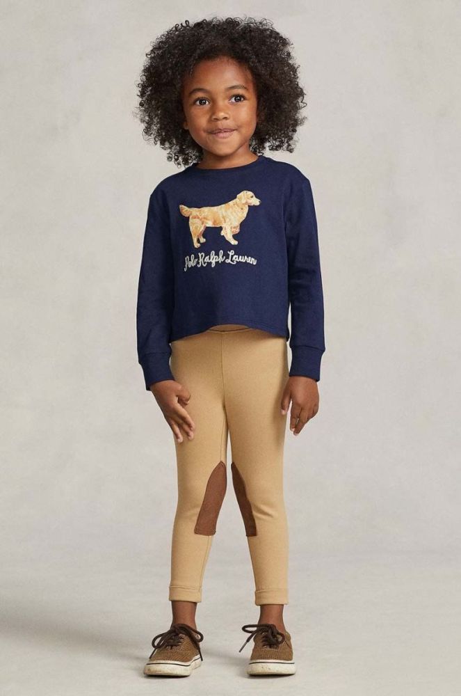 Дитячий бавовняний лонгслів Polo Ralph Lauren колір синій з принтом (3441769) фото 5