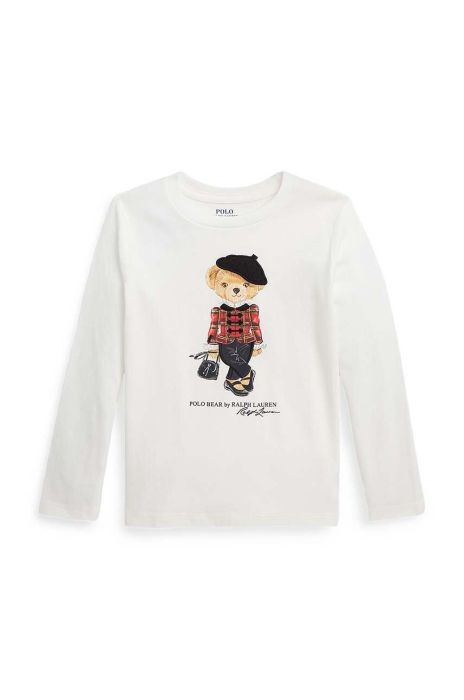Дитячий бавовняний лонгслів Polo Ralph Lauren колір білий (3638063)