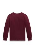 Дитячий бавовняний лонгслів Polo Ralph Lauren колір бордовий з принтом (3441785)