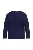 Дитячий бавовняний лонгслів Polo Ralph Lauren колір синій з аплікацією Дитячий бавовняний лонгслів Polo Ralph Lauren колір синій з аплікацією