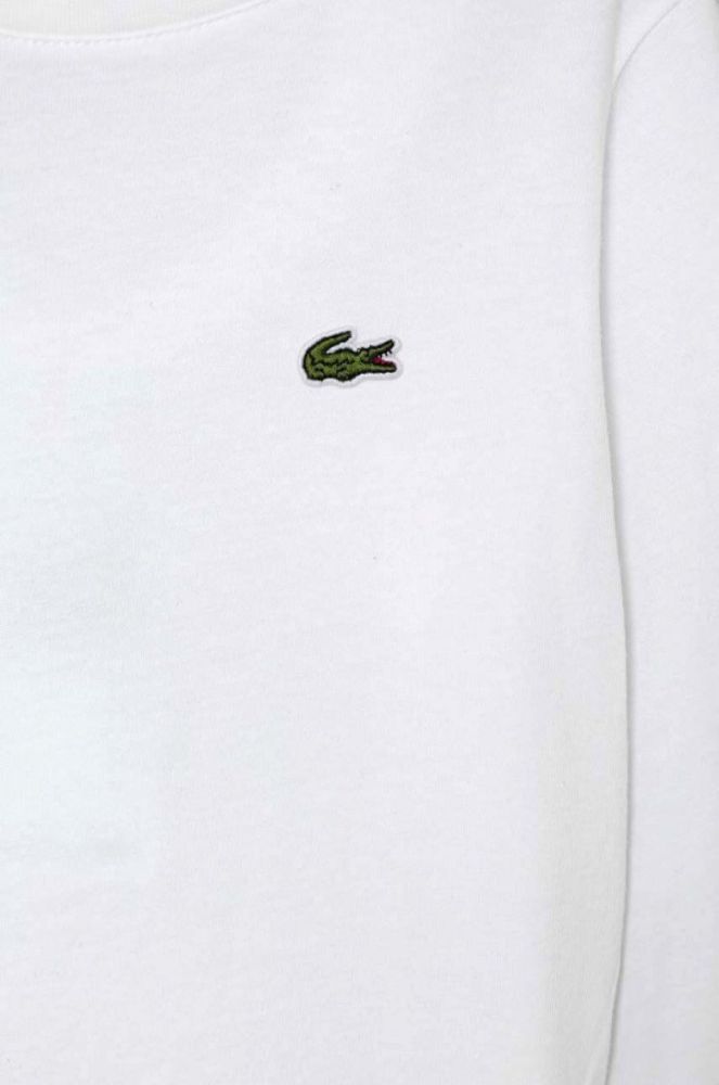 Дитячий бавовняний лонгслів Lacoste колір білий однотонний (3650492) фото 3