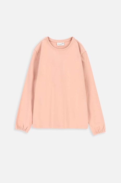 Дитячий лонгслів Coccodrillo колір рожевий однотонний Дитячий лонгслів Coccodrillo колір рожевий однотонний