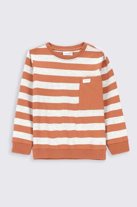 Дитячий лонгслів Coccodrillo колір коричневий візерунок