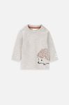 Бавовняний лонгслів для немовлят Coccodrillo колір бежевий з принтом