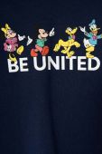 Дитячий бавовняний лонгслів United Colors of Benetton x Disney колір синій з принтом (3544469)