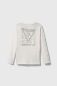 Дитячий бавовняний лонгслів Guess колір білий з принтом (3588085)