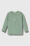 Лонгслів для немовлят United Colors of Benetton колір зелений з аплікацією
