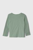 Дитячий бавовняний лонгслів United Colors of Benetton колір зелений з принтом (3629405)