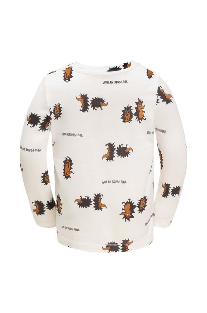 Дитячий лонгслів Jack Wolfskin GLEEL PRINT колір бежевий візерунок фото 2