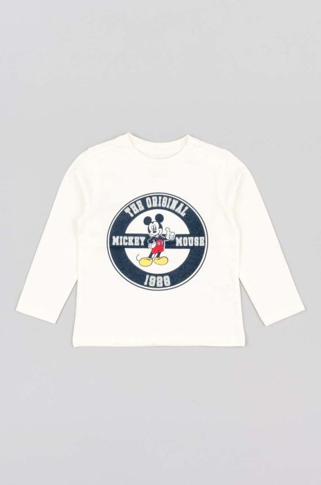 Бавовняний лонгслів для немовлят zippy колір білий з принтом (3609456)