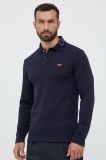 Лонгслів Guess чоловічий колір синій з аплікацією