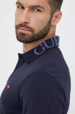 Лонгслів Guess чоловічий колір синій з аплікацією