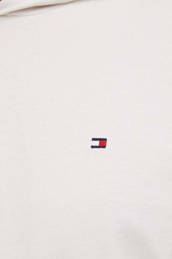 Бавовняний лонгслів Tommy Hilfiger колір бежевий однотонний фото 5