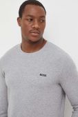Лонгслів лаунж BOSS колір сірий однотонний (3510149)
