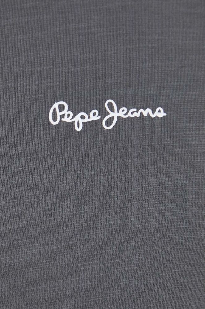 Бавовняний лонгслів Pepe Jeans Wiltshire колір сірий однотонний фото 5