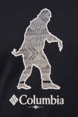 Бавовняний лонгслів Columbia колір чорний з принтом