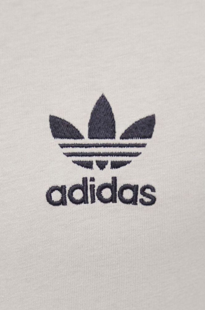 Бавовняний лонгслів adidas Originals колір бежевий з аплікацією фото 5