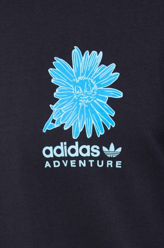 Бавовняний лонгслів adidas Originals колір чорний з принтом (3506942) фото 5