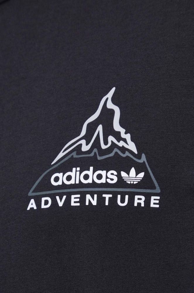 Бавовняний лонгслів adidas Originals колір чорний з принтом (3625059) фото 5