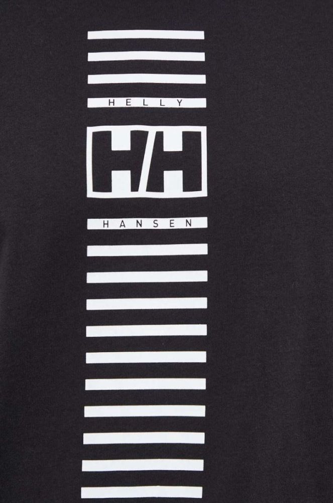 Бавовняний лонгслів Helly Hansen колір чорний з принтом (3523238) фото 5
