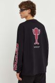 Бавовняний лонгслів GCDS колір чорний з принтом (3511628)