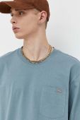 Бавовняний лонгслів Dickies однотонний колір блакитний