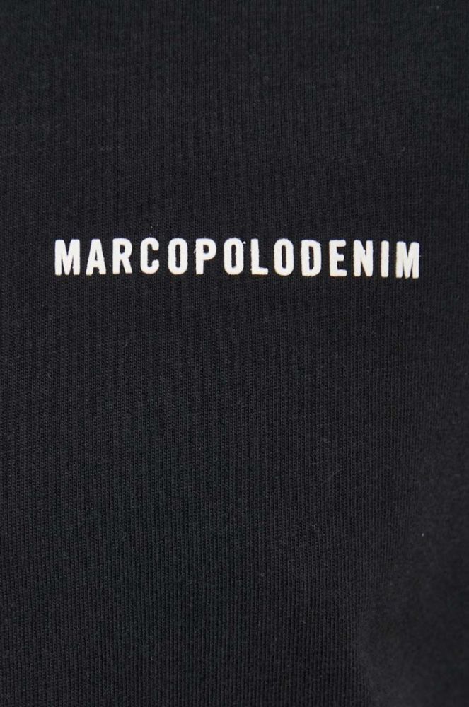 Бавовняний лонгслів Marc O'Polo DENIM колір чорний з принтом фото 5