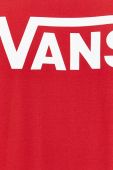 Бавовняний лонгслів Vans колір червоний з принтом